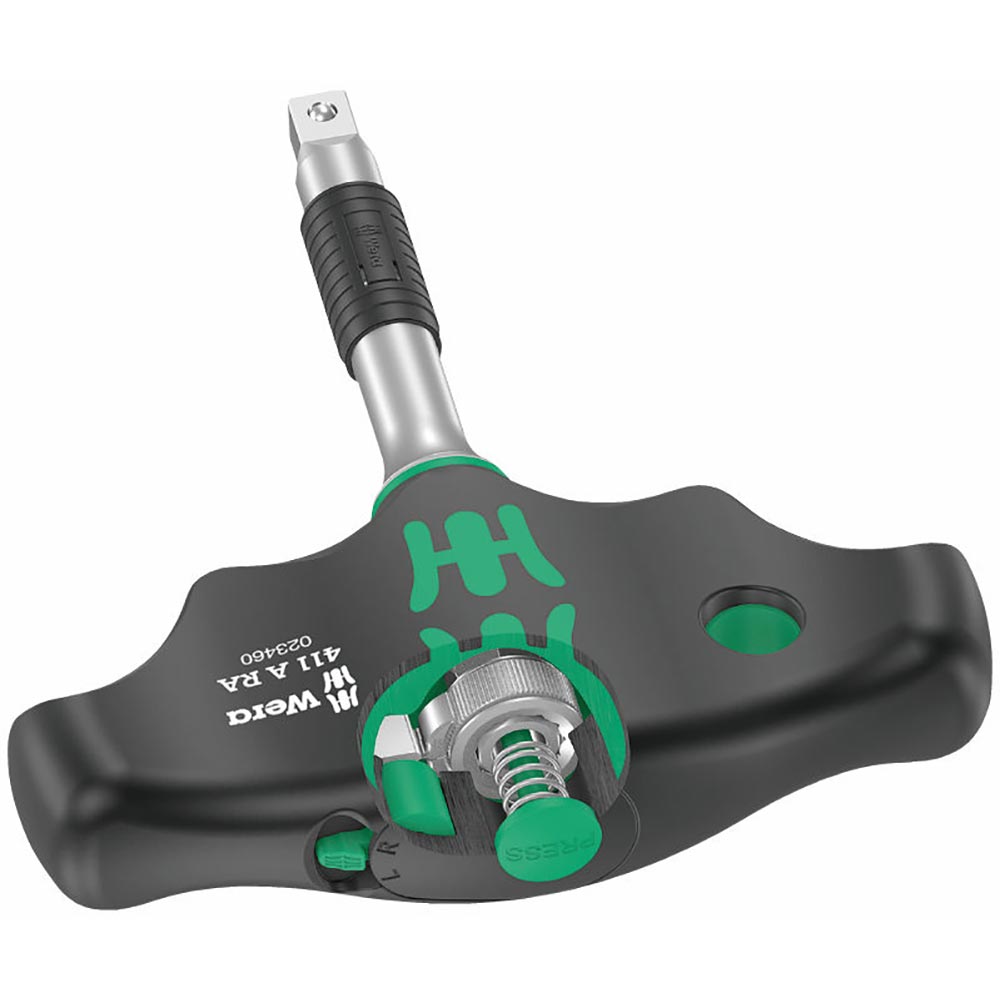 Wera Tools 411 T-Handle Adapter Screwdriver 1/4 with Ratchet