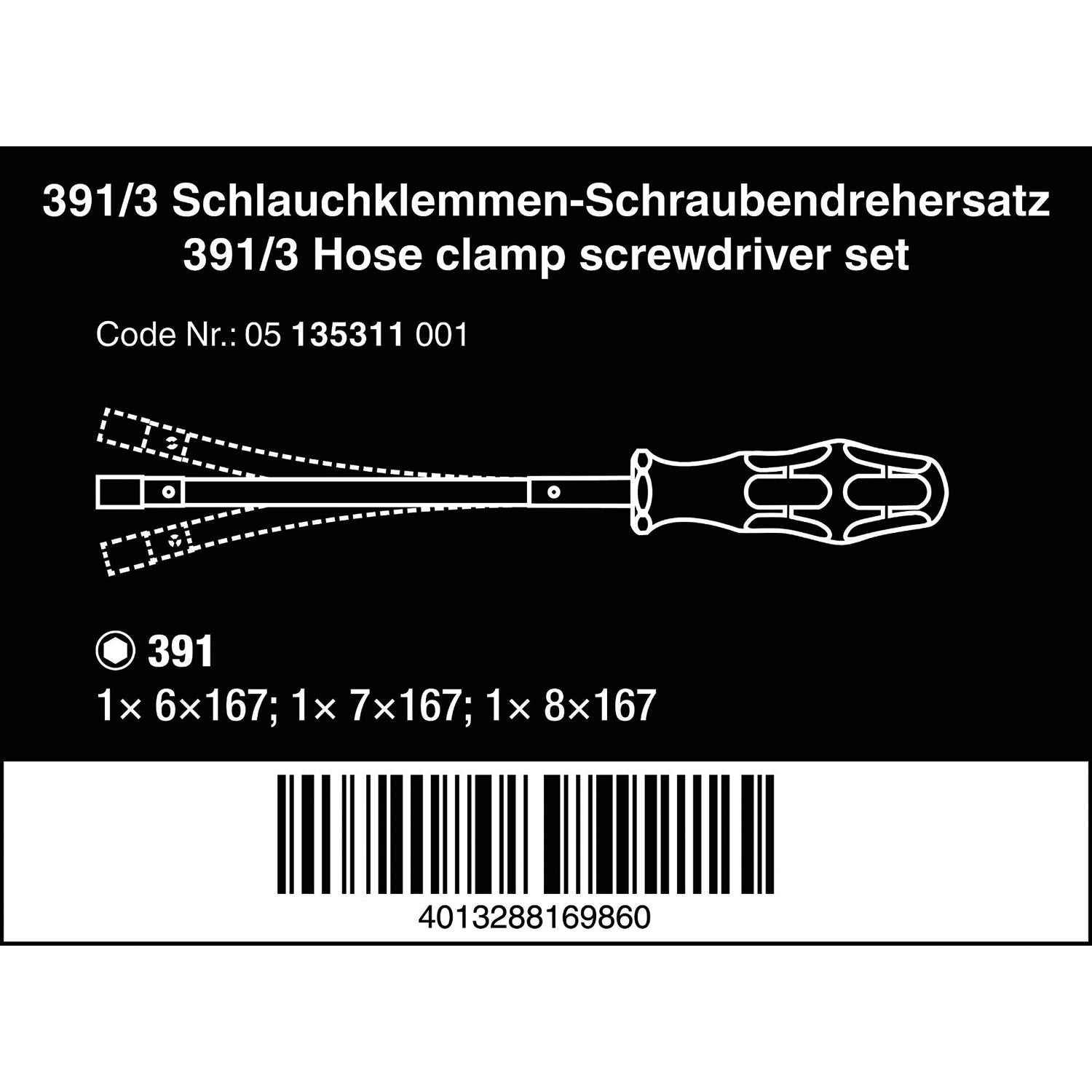 Wera Tools Hose Clamp Screwdriver Set 3pcs