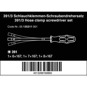 Wera Tools Hose Clamp Screwdriver Set 3pcs