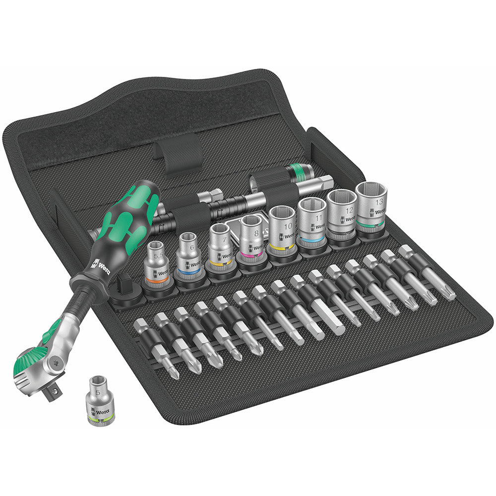 Wera Tools 8100 SA 6 Zyklop Speed Ratchet Set, 1/4 Drive