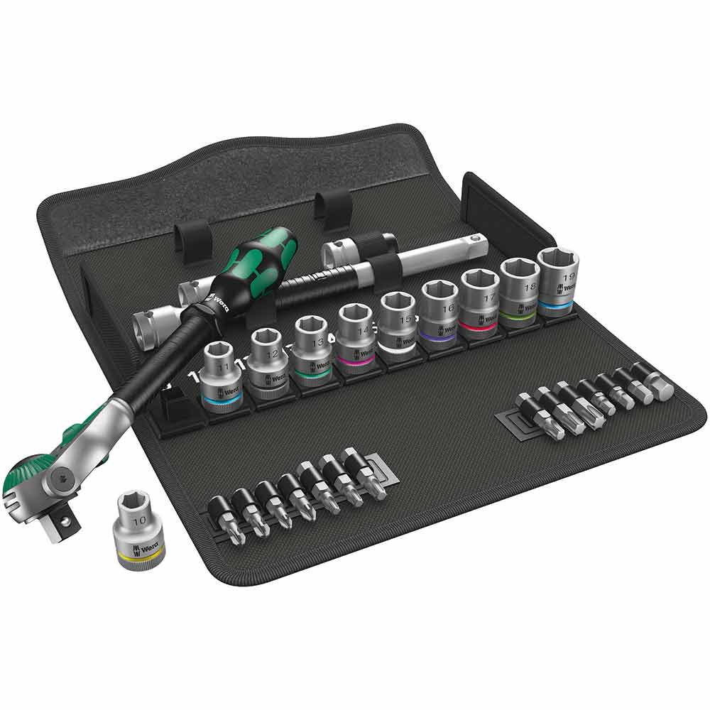 Wera Tools 8100 Zyklop Speed Ratchet Set Square 1/2" Drive 28pcs