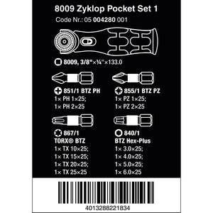 Wera Tools 8009 Zyklop Ratchet Pocket Set 1 13pc