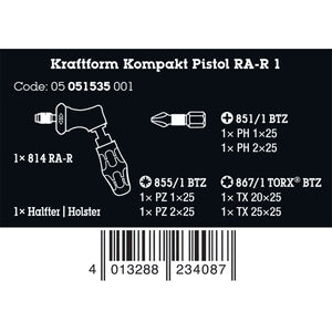 Wera Tools Kraftform Kompakt Ratchet Pistol R1, 7 Pieces