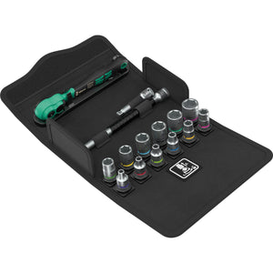 Wera Tools 8100 SA 13 Zyklop Comfort  Ratchet Set 1/4 Drive Metric,15 Pack