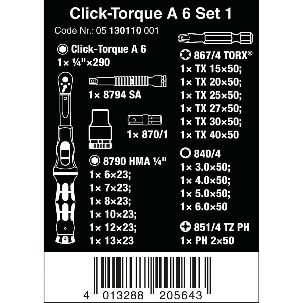 Wera Tools Click Torque A 6 20pcs