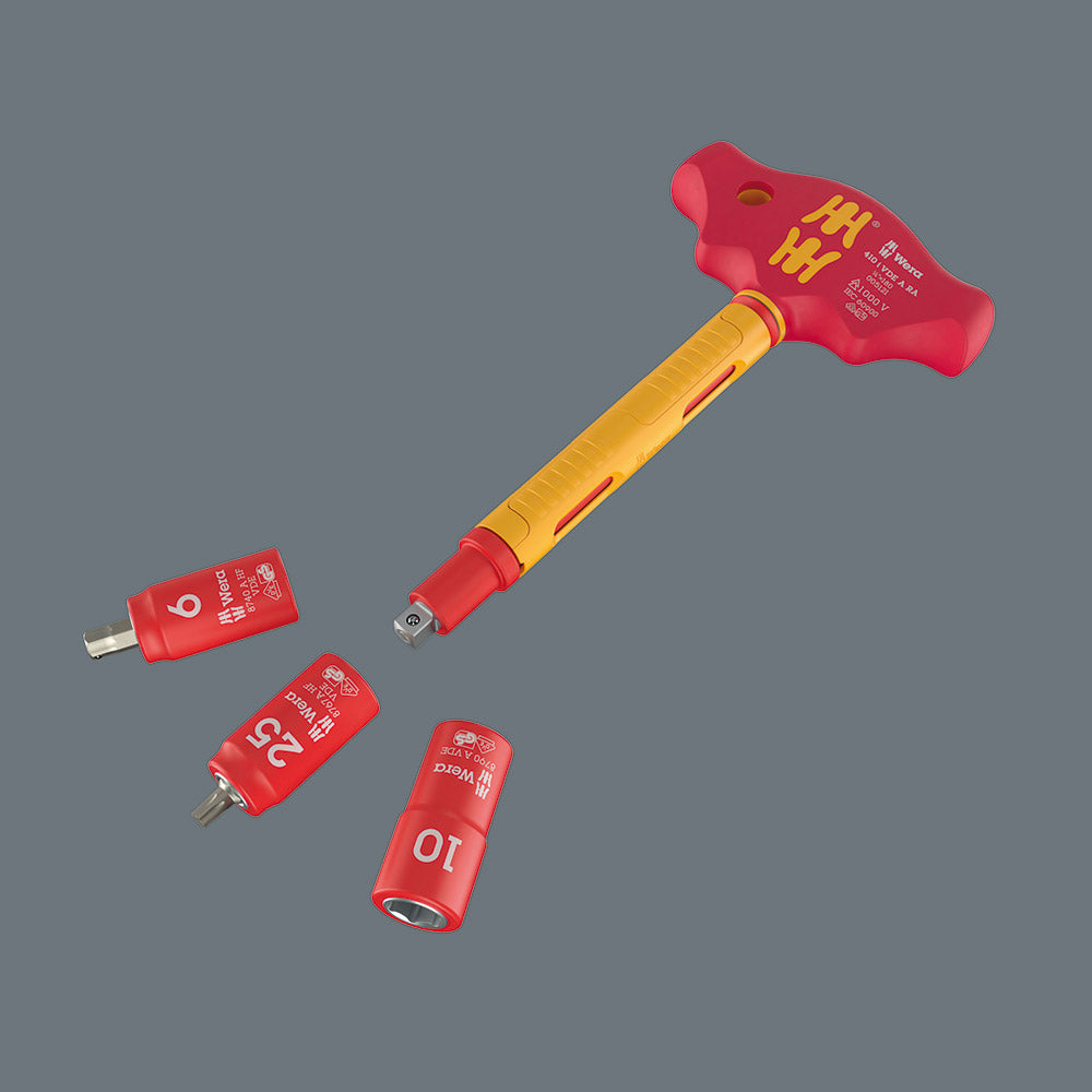 Wera Tools VDE T-Handle Ratchet Screwdriver for 1/4" Sockets
