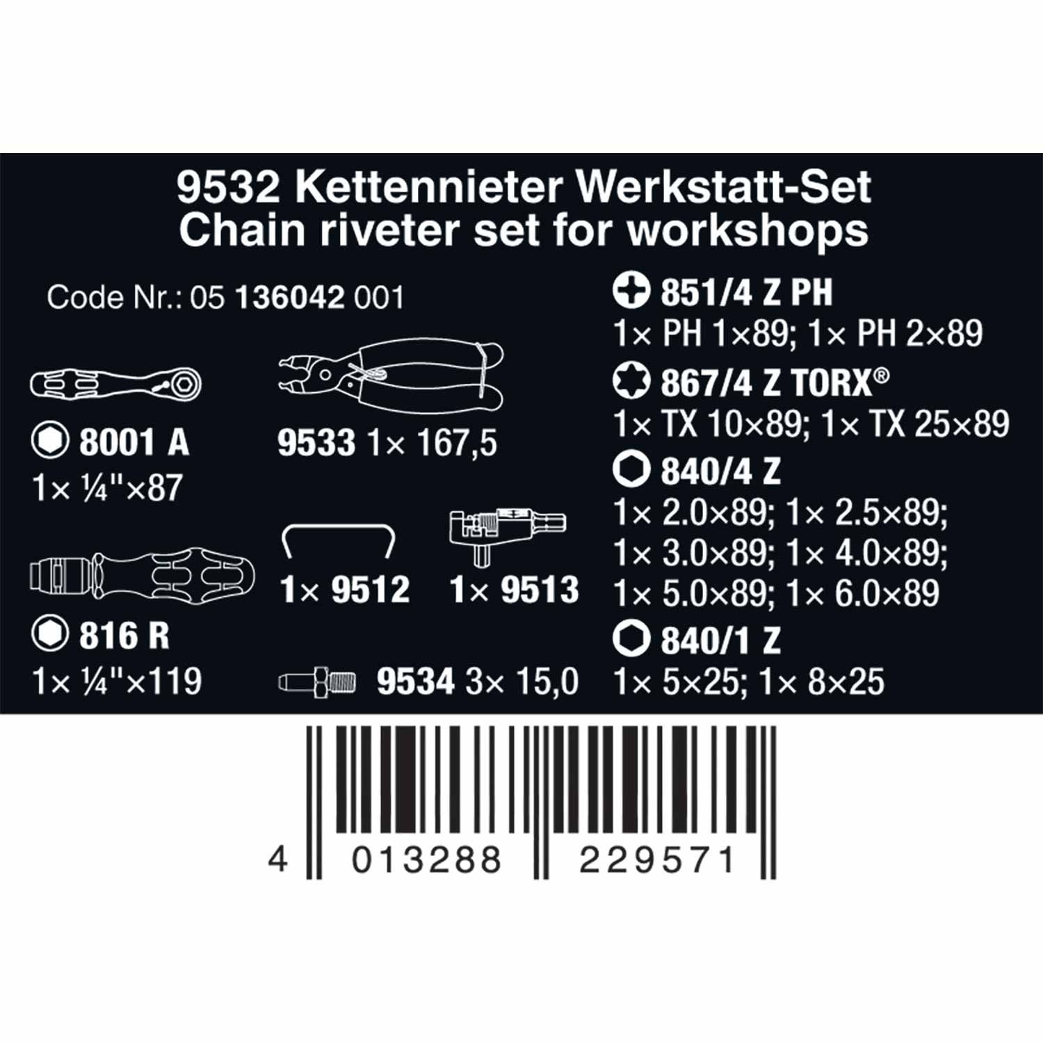 Wera Tools 9532 Bicycle Chain-Tool Workshop Set 20pc